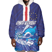 Custom Cape Verde Football Blue Shark Mascot Wearable Blanket Hoodie Glory 2026