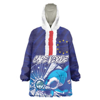 Custom Cape Verde Football Blue Shark Mascot Wearable Blanket Hoodie Glory 2026