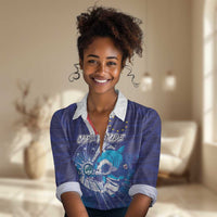Custom Cape Verde Football Blue Shark Mascot Women Casual Shirt Glory 2026
