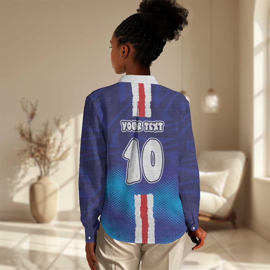 Custom Cape Verde Football Blue Shark Mascot Women Casual Shirt Glory 2026