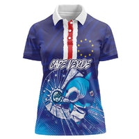 Custom Cape Verde Football Blue Shark Mascot Women Polo Shirt Glory 2026