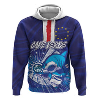 Custom Cape Verde Football Blue Shark Mascot Zip Hoodie Glory 2026