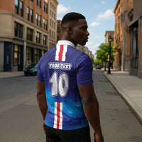 Custom Cape Verde Football Blue Shark Mascot Zipper Polo Shirt Glory 2026