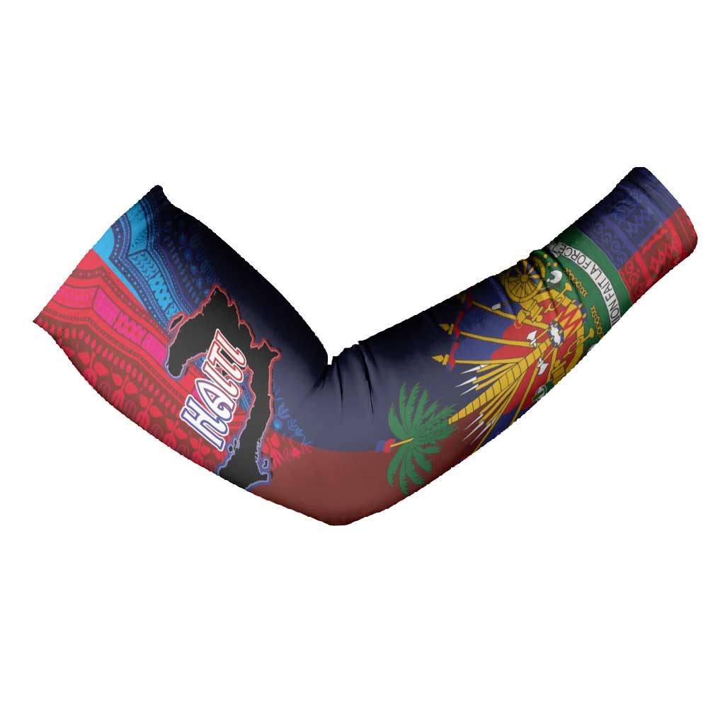 Haiti Coat Of Arms Map Dashiki Arm Sleeves Vibrant Caribbean Heritage