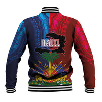 Haiti Coat Of Arms Map Dashiki Baseball Jacket Vibrant Caribbean Heritage