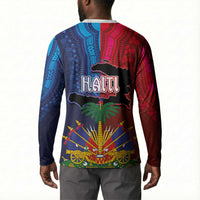 Haiti Coat Of Arms Map Dashiki Button Sweatshirt Vibrant Caribbean Heritage