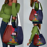 Haiti Coat Of Arms Map Dashiki Grocery Bag Vibrant Caribbean Heritage