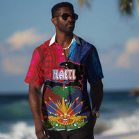 Haiti Coat Of Arms Map Dashiki Hawaiian Shirt Vibrant Caribbean Heritage