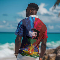 Haiti Coat Of Arms Map Dashiki Hawaiian Shirt Vibrant Caribbean Heritage
