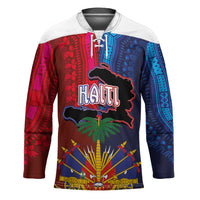 Haiti Coat Of Arms Map Dashiki Hockey Jersey Vibrant Caribbean Heritage
