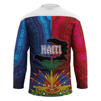 Haiti Coat Of Arms Map Dashiki Hockey Jersey Vibrant Caribbean Heritage