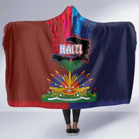 Haiti Coat Of Arms Map Dashiki Hooded Blanket Vibrant Caribbean Heritage