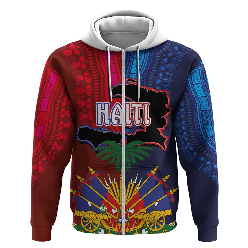 Haiti Coat Of Arms Map Dashiki Hoodie Vibrant Caribbean Heritage