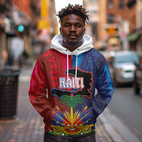 Haiti Coat Of Arms Map Dashiki Hoodie Vibrant Caribbean Heritage