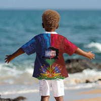 Haiti Coat Of Arms Map Dashiki Kid Hawaiian Shirt Vibrant Caribbean Heritage