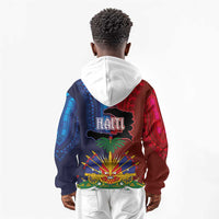 Haiti Coat Of Arms Map Dashiki Kid Hoodie Vibrant Caribbean Heritage