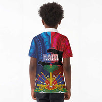 Haiti Coat Of Arms Map Dashiki Kid Polo Shirt Vibrant Caribbean Heritage