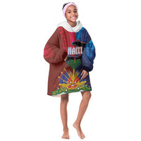 Haiti Coat Of Arms Map Dashiki Kid Wearable Blanket Hoodie Vibrant Caribbean Heritage