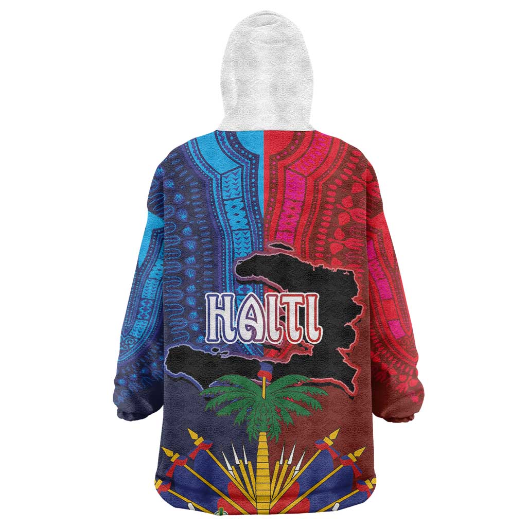 Haiti Coat Of Arms Map Dashiki Kid Wearable Blanket Hoodie Vibrant Caribbean Heritage