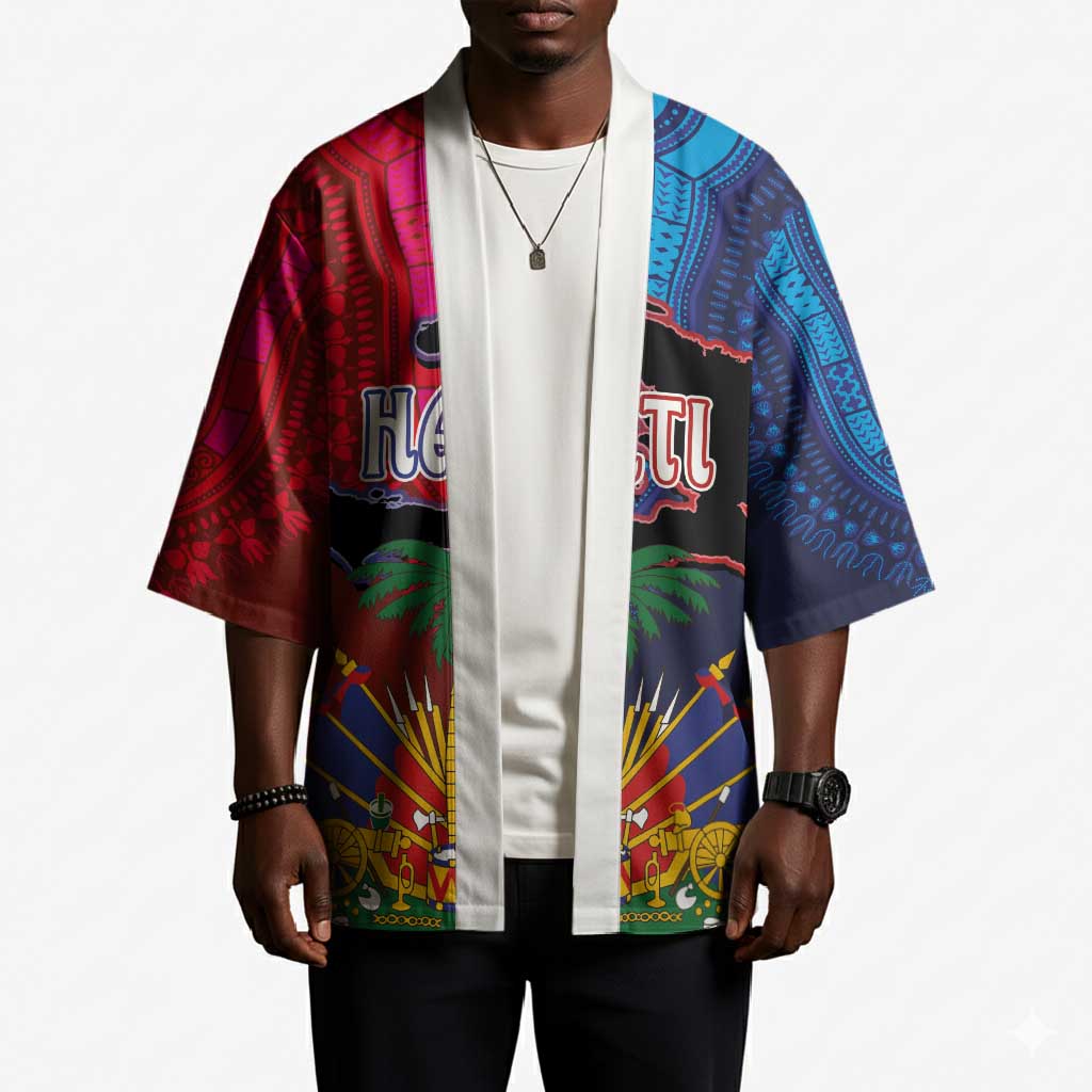 Haiti Coat Of Arms Map Dashiki Kimono Vibrant Caribbean Heritage