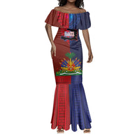 Haiti Coat Of Arms Map Dashiki Mermaid Dress Vibrant Caribbean Heritage