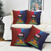 Haiti Coat Of Arms Map Dashiki Pillow Cover Vibrant Caribbean Heritage