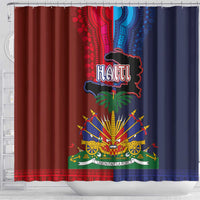 Haiti Coat Of Arms Map Dashiki Shower Curtain Vibrant Caribbean Heritage