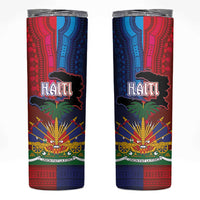 Haiti Coat Of Arms Map Dashiki Skinny Tumbler Vibrant Caribbean Heritage