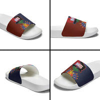 Haiti Coat Of Arms Map Dashiki Slide Sandals Vibrant Caribbean Heritage