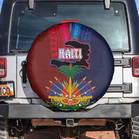Haiti Coat Of Arms Map Dashiki Spare Tire Cover Vibrant Caribbean Heritage