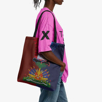 Haiti Coat Of Arms Map Dashiki Tote Bag Vibrant Caribbean Heritage