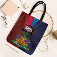 Haiti Coat Of Arms Map Dashiki Tote Bag Vibrant Caribbean Heritage