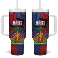 Haiti Coat Of Arms Map Dashiki Tumbler With Handle Vibrant Caribbean Heritage