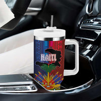 Haiti Coat Of Arms Map Dashiki Tumbler With Handle Vibrant Caribbean Heritage