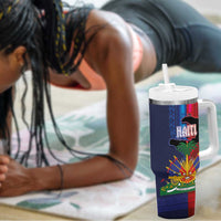 Haiti Coat Of Arms Map Dashiki Tumbler With Handle Vibrant Caribbean Heritage