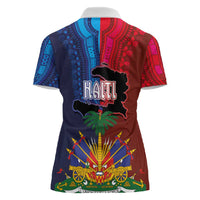Haiti Coat Of Arms Map Dashiki Women Polo Shirt Vibrant Caribbean Heritage