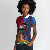 Haiti Coat Of Arms Map Dashiki Women Polo Shirt Vibrant Caribbean Heritage