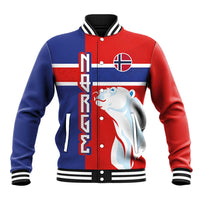 Custom Norway Ice Hockey Baseball Jacket Polar Bears-Viking Ornament Flag Style