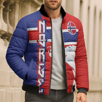 Custom Norway Ice Hockey Bomber Puffer Jacket Polar Bears-Viking Ornament Flag Style