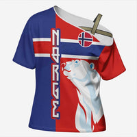 Custom Norway Ice Hockey Cross Shoulder Shirt Polar Bears-Viking Ornament Flag Style