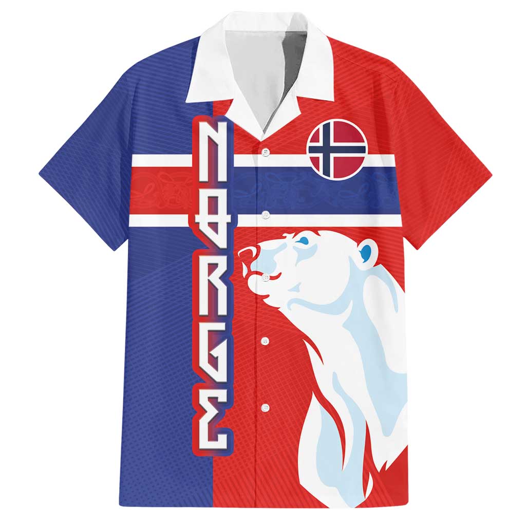 Custom Norway Ice Hockey Hawaiian Shirt Polar Bears-Viking Ornament Flag Style