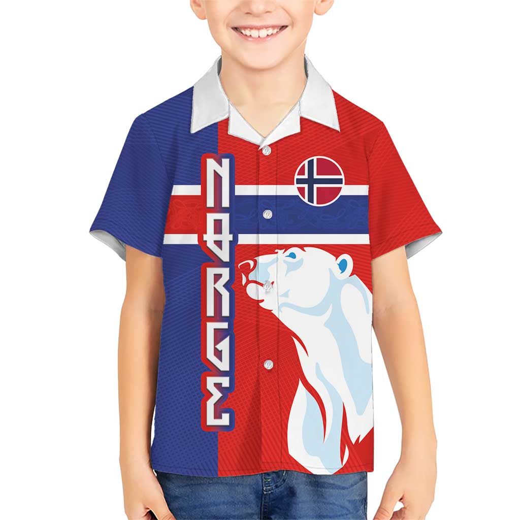 Custom Norway Ice Hockey Hawaiian Shirt Polar Bears-Viking Ornament Flag Style