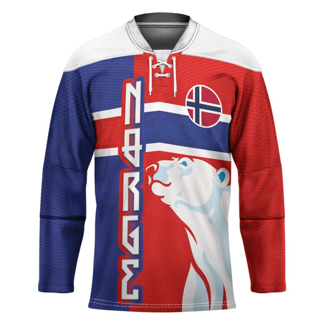 Custom Norway Ice Hockey Hockey Jersey Polar Bears-Viking Ornament Flag Style