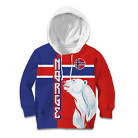 Custom Norway Ice Hockey Kid Hoodie Polar Bears-Viking Ornament Flag Style