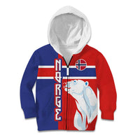 Custom Norway Ice Hockey Kid Hoodie Polar Bears-Viking Ornament Flag Style