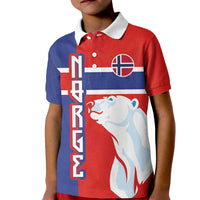 Custom Norway Ice Hockey Kid Polo Shirt Polar Bears-Viking Ornament Flag Style