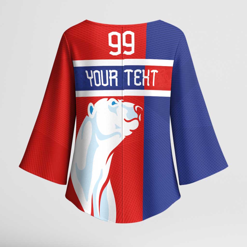 Custom Norway Ice Hockey Kimono Sleeve Blouse Polar Bears-Viking Ornament Flag Style