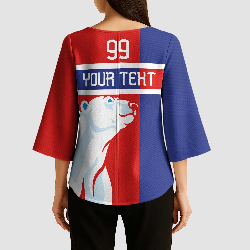 Custom Norway Ice Hockey Kimono Sleeve Blouse Polar Bears-Viking Ornament Flag Style