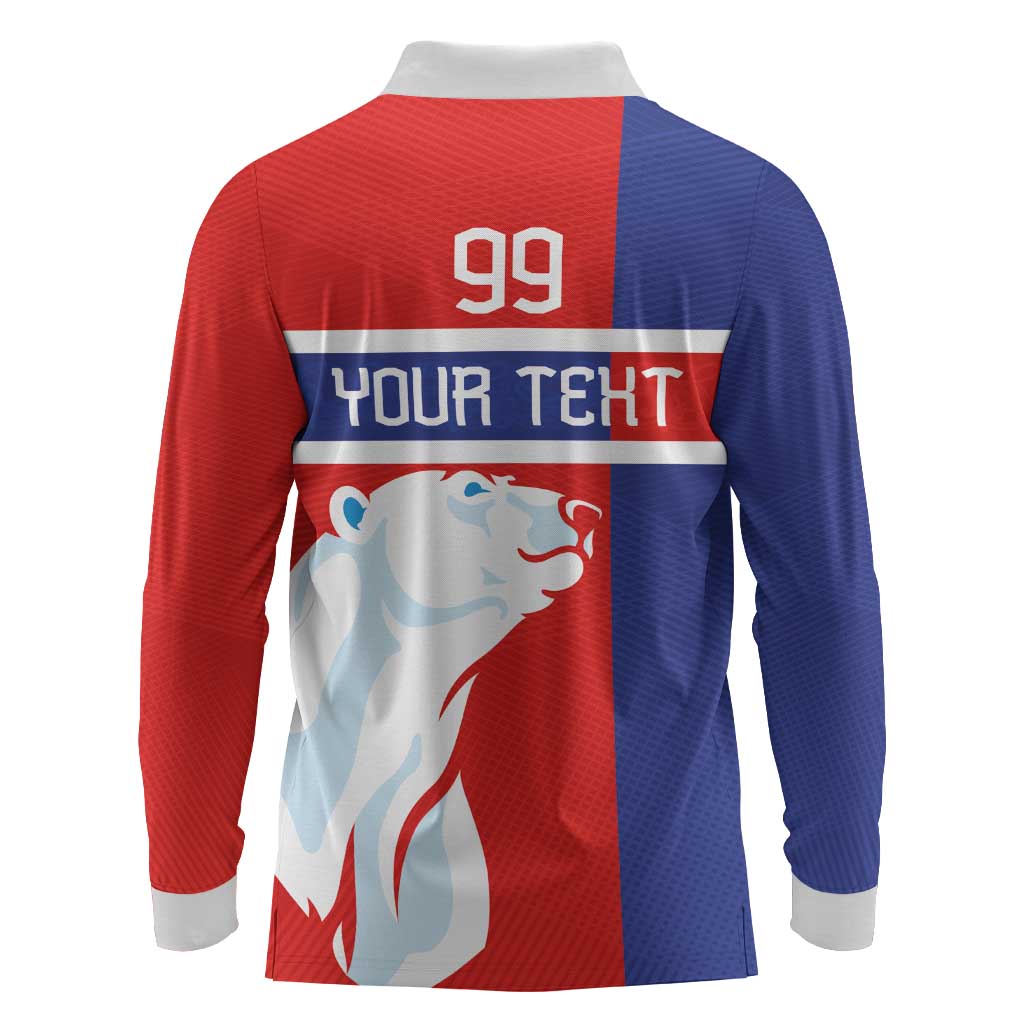 Custom Norway Ice Hockey Long Sleeve Polo Shirt Polar Bears-Viking Ornament Flag Style