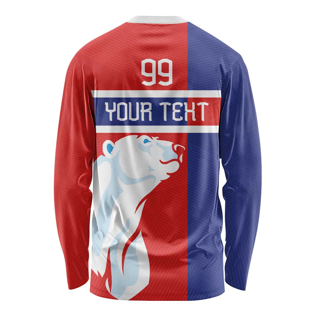 Custom Norway Ice Hockey Long Sleeve Shirt Polar Bears-Viking Ornament Flag Style